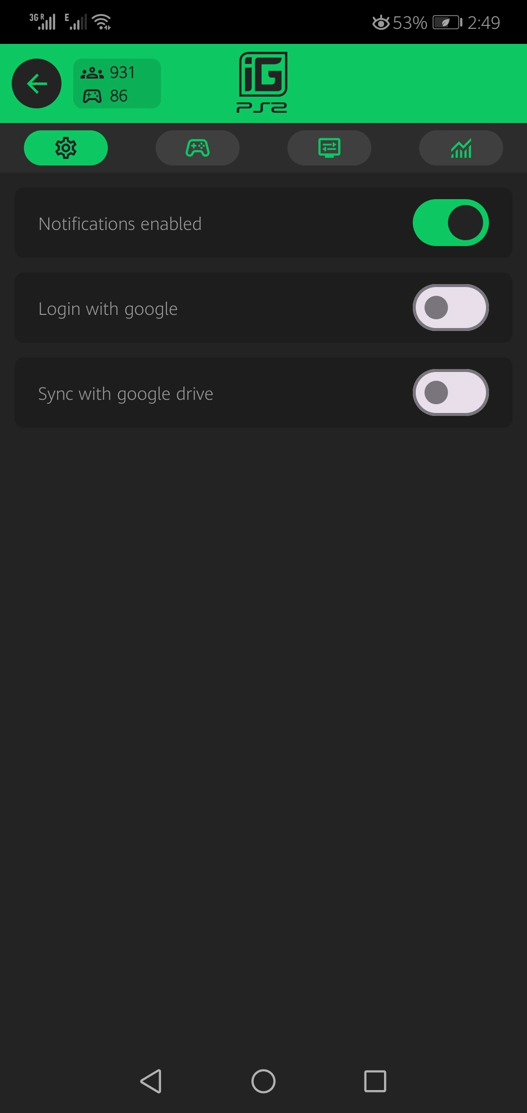 Screenshot Of IGames PS2 App